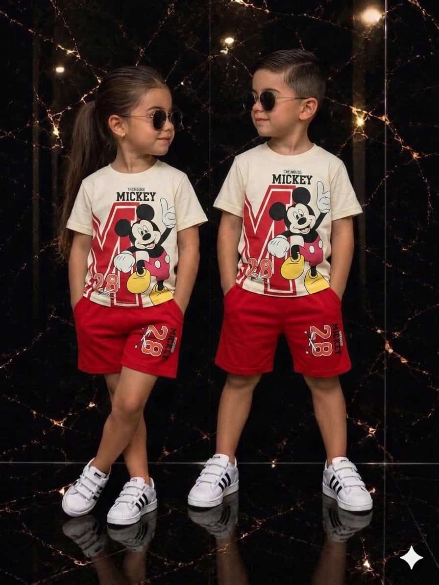 Compleu Mickey Mouse - Alb/Rosu 1