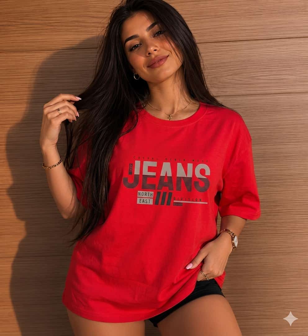 Tricou JEANS Rosu 2